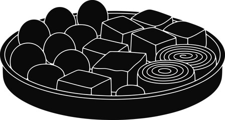 Traditional Festive Tray Delights Vector Illustration Culinary Specialties Assortment