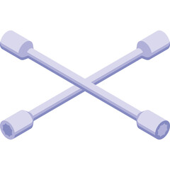 Silver Lug Wrench Tool Cross Shape Design With Four Sockets On Transparent Background For Automotive Repair And Maintenance Needs