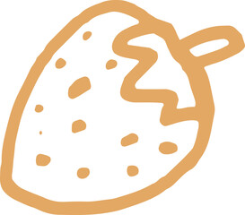 Hand-drawn strawberry doodle illustration