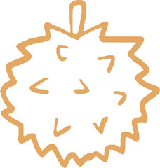 Hand-drawn Durian fruit doodle illustration in vector format
