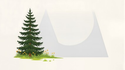 paper christmas tree with green background