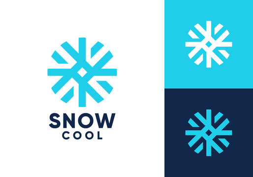 abstract snowflake logo design. conditioning cooling hvac symbol icon vector	
