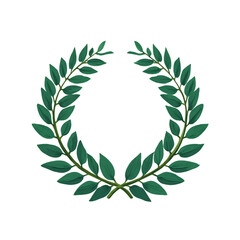 Green laurel award wreath symbolizing victory, loyalty, and high respect for veterans in national celebration or military achievement posters.