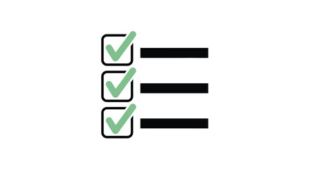 A simple checklist with three items marked as complete with checkmarks.