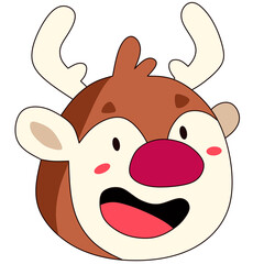 christmas reindeer with red nose