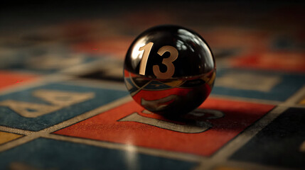roulette ball and number 13