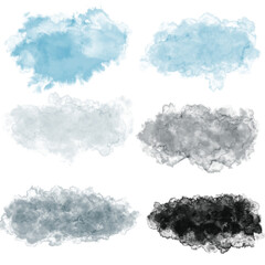 Obraz premium Watercolor Cloud and Smoke Abstract Shapes