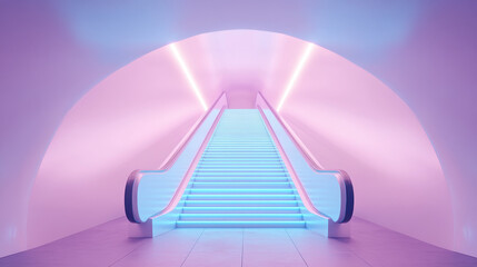 Stairs pastel-colored from the subway station