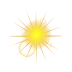 Sunlight Glare and Golden Light Rays Effect Illustration