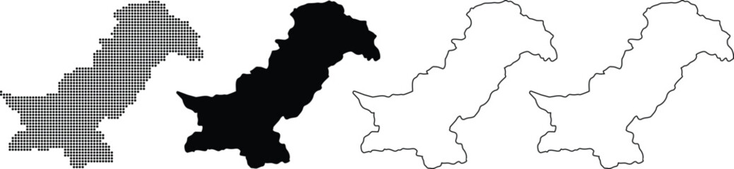 Hand made Pakistan map in different styles vector illustration for infographic design element By Adobe illustrator