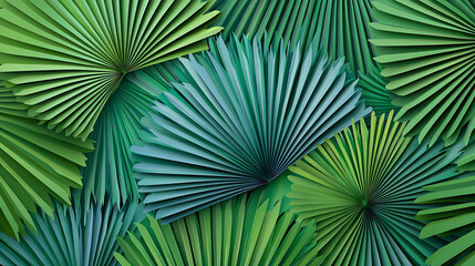 Fototapeta premium Lush Green Palm Leaves A Tropical Oasis of Natural Beauty and Vibrant Serenity