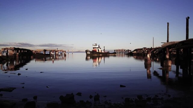 wrecked fishing boat