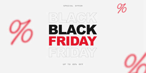 Black Friday Sale banner, poster or flyer design . Trendy modern design template for advertisement, social and fashion ads. Vector illustration