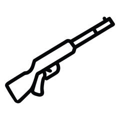 a rifle silhouette vector icon design with a white background	
