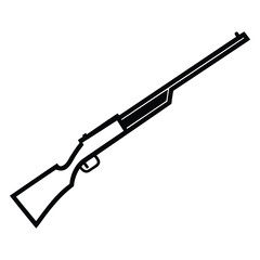 a rifle silhouette vector icon design with a white background	
