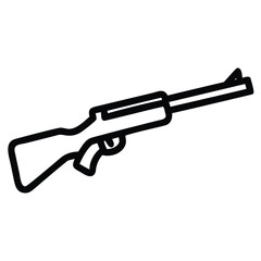 a rifle silhouette vector icon design with a white background	
