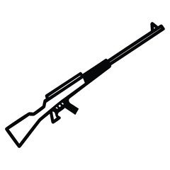 a rifle silhouette vector icon design with a white background	
