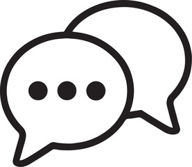 PrintSimple line art icon of two chat bubbles with dots
