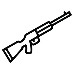 a rifle silhouette vector icon design with a white background	
