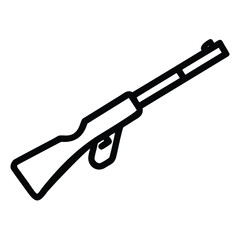 a rifle silhouette vector icon design with a white background	
