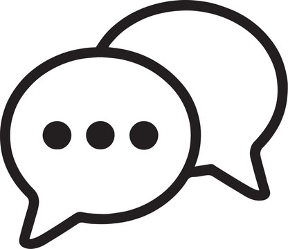PrintSimple line art icon of two chat bubbles with dots