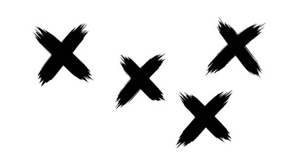 Obraz premium Black brush stroke x marks the spot design element vector illustration