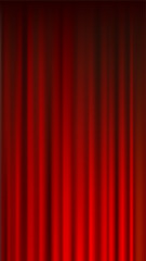 Closed  Red Curtain Cinema Theater Vertical Background Vector Illustration