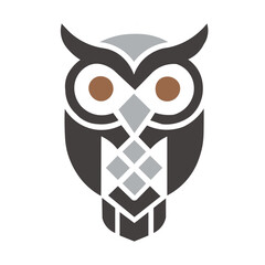 Owl logo with silhouette style design vector