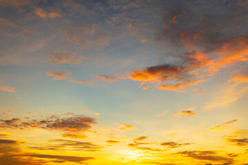 Clouds and sky backdrop at sunrise and sunset,Colorful sky with clouds at sunset or sunrise in a blurred background.