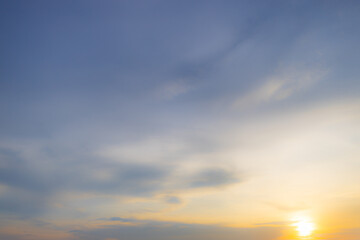 Clouds and sky backdrop at sunrise and sunset,Colorful sky with clouds at sunset or sunrise in a blurred background.