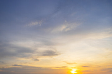 Fototapeta premium Clouds and sky backdrop at sunrise and sunset,Colorful sky with clouds at sunset or sunrise in a blurred background.