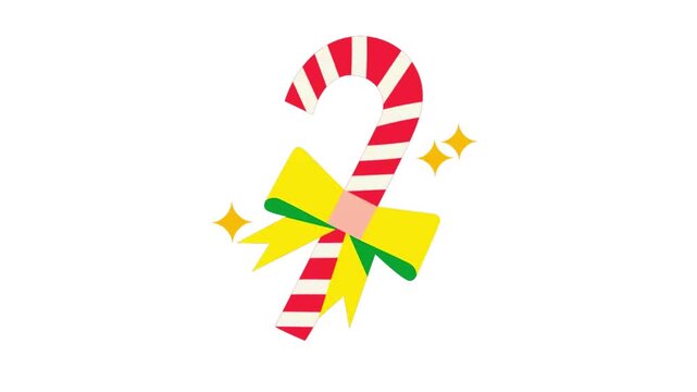 Festive candy cane animation. Christmas animation video.  festival concept. 