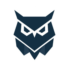 Owl logo with silhouette style design vector