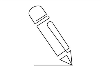 Continuous Line Pencil Drawing. continuous line drawing. Editable stroke. 
