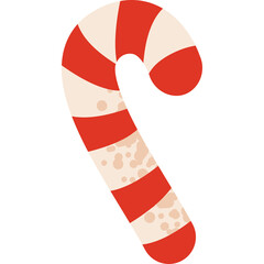 Festive Red And White Striped Candy Cane With A Transparent Background Ideal For Holiday Decorations And Celebrations