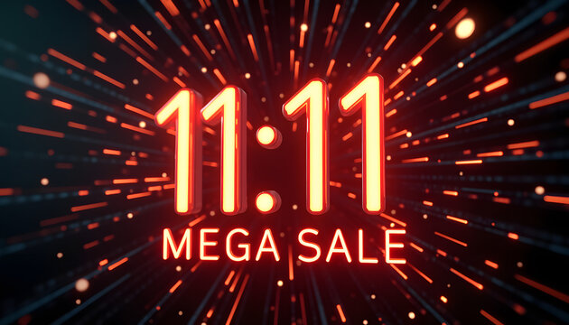 Ignite incredible savings with the vibrant 11.11 Mega Sale, a dynamic visual for your next promotion