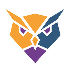 Owl logo with silhouette style design vector