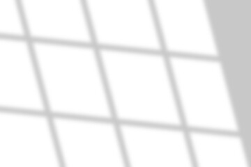 transparent window shadow overlay effect. Blurred shadow falling on white background. Isolated silhouette shade from window and light. Mockup template of shadow for backdrop, product presentation, PNG