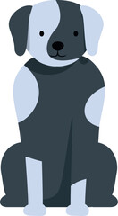 Adorable spotted dog sitting, representing pet adoption, animal shelters, and responsible pet ownership