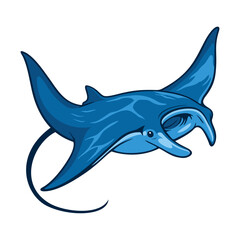Manta logo vector illustration template. Design stickers of sea animals