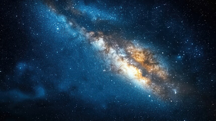 Fototapeta premium Vast galaxy illuminated by stars, showcasing cosmic beauty and tranquility in night sky