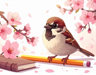 雀　花　イラスト