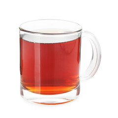 Cup of delicious tea isolated on white