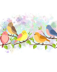 hanging tree little birds skecth