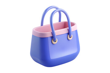 a 3d purple tote bag or beach basket.