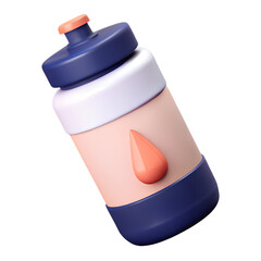 a 3d rendering of a sports water bottle with smooth, rounded surfaces.