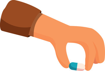 Hand holding a medical pill between fingers, representing healthcare and medicine