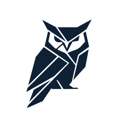 Owl logo with silhouette style design vector