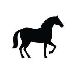 horse silhouette isolated on white bakground.