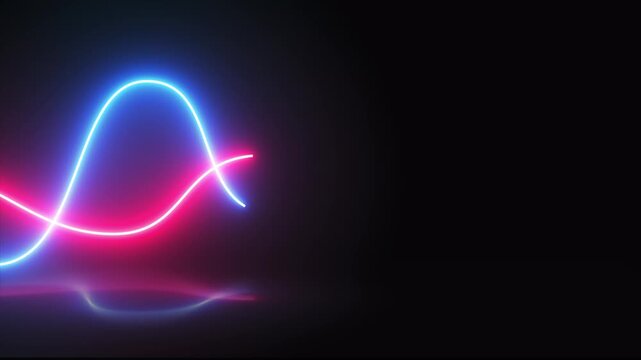 Neon Sine Wave Light Motion Background.